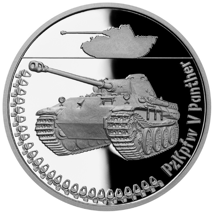 Niue Armored Vehicles Pzkpfw V Panther Silber Proof Metal