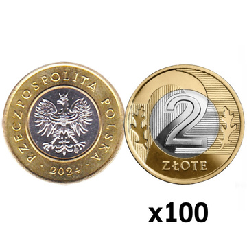 Polská národní banka: 2 PLN z mincovního sáčku (100 ks) z roku 2024 UNC