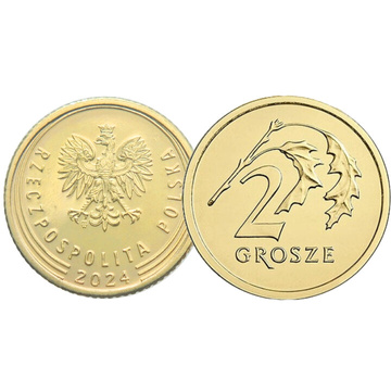 Polská národní banka: 2 gr z mincovního sáčku mince z roku 2024 UNC