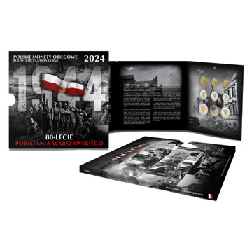 Polish Circulation Coins "80th Anniversary of the Warsaw Uprising"- set of coins 1 gr - 5 zl 2024