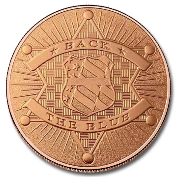 Back The Blue 1 unce mědi