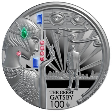 Libérie: Stříbrná mince podobná The Great Gatsby za 5 dolarů 2025 Prooflike