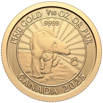Canada: The Majestic Polar Bear 1/10 oz Gold 2025