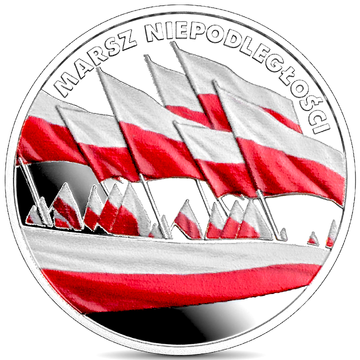 The Independence March coloured 10 PLN Silver 2023 Proof