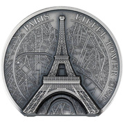  Cook Islands: Eiffel Tower 2 oz Silver 2024 Ultra High Relief Antiqued Coin