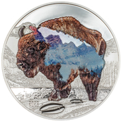  Mongolia: Into the Wild - Bison coloured 2 oz Silver 2023 Proof Ultra High Relief