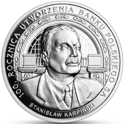 100th anniversary of the establishment of Bank Polski SA 10 PLN Silver 2024 Proof High Relief