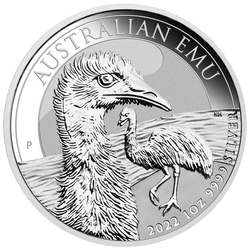 Australijski Emu 1 uncja Srebra 2022