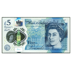 Banknote 5 Great British Pound - Queen Elizabeth II (5 pound / 5 GBP) Circulated 