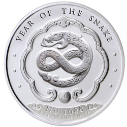 Bhutan: Lunar Year of the Snake coloured 5 oz Silver 2025 Proof