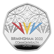 Birmingham 2022 Commonwealth Games kolorowany Srebro 2022 Proof Piedfort Coin