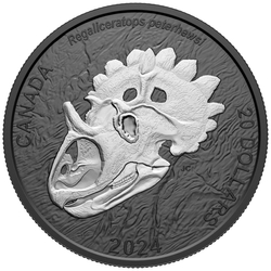 Canada: Discovering Dinosaurs - Royal Horned Face 1 oz Silver 2024 Matte Proof Coin 