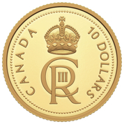 Canada: His Majesty King Charles III's Royal Cypher $10 Gold 2023 Proof 