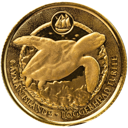 Cayman Islands: Loggerhead Turtle 1/10 oz Gold 2023 Prooflike