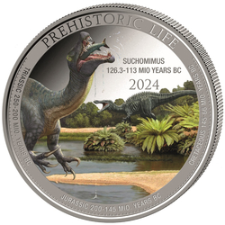 Congo: Prehistoric Life II - Suchomimus coloured 1 oz Silver 2024