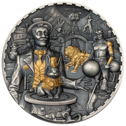 Cook Islands: Steampunk - Carnival 3 oz Silver 2024 Gilded Antiqued Coin