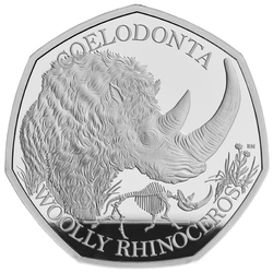 Ice Age Giants - Woolly Rhinoceros 50p Silver 2024 Proof 