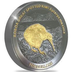 Kiwi 5 oz Silver 2024 Gilded Black Proof Coin