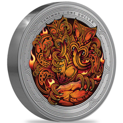 New Zealand: Cave Taniwha coloured 1 oz Silver 2024 Proof Coin