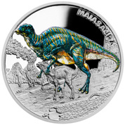 Niue: Prehistoric World - Maiasaura coloured $1 Silver 2023 Proof