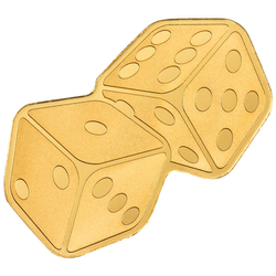 Palau: Dice 0.5 gram Gold Silk Coin