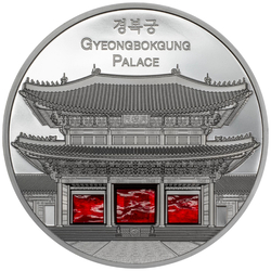 Palau: Tiffany Art Metropolis - The Gyeongbokgung Palace coloured 5 oz Silver 2024 Black Proof 