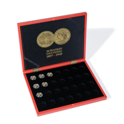 Presentation cases for 28 Swiss Gold 20 Francs Vreneli Coin coins in capsules Leuchtturm