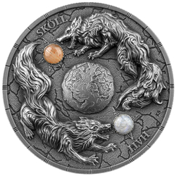 Ragnarök: Sköll & Hati 2 oz Silver 2024 Ultra High Relief Antiqued Coin