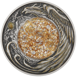 Tuvalu: Alicanto 2 oz Silver 2024 Gilded Antiqued Coin