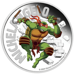 Tuvalu: Teenage Mutant Ninja Turtles - Michelangelo coloured 1 oz Silver 2024 Proof