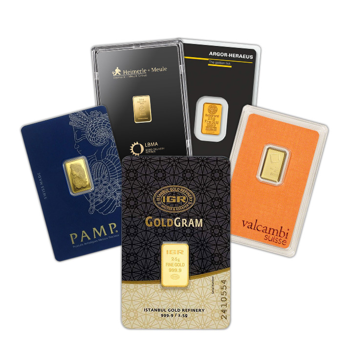 2.5 gram Gold Bar LBMA