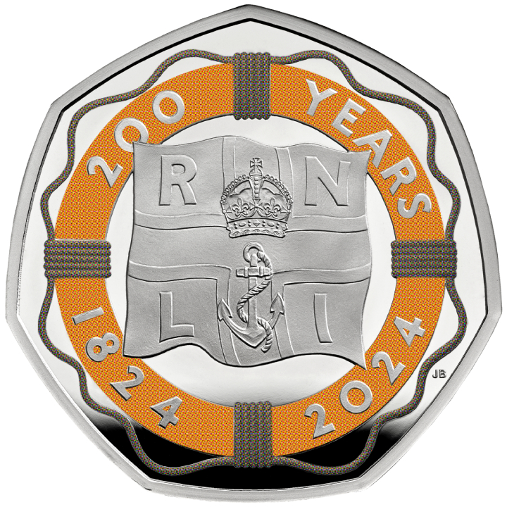 200 Years of the RNLI 2024 kolorowany 50p coloured Silver 2024 Proof 