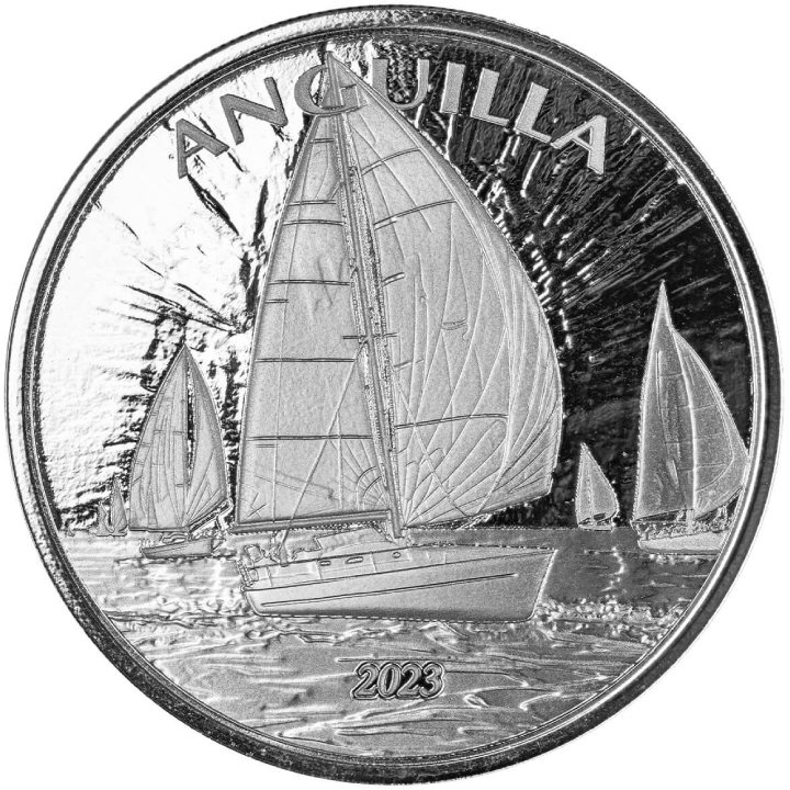 Anguilla: Regatta 1 oz Silver 2023 Prooflike (coin in capsule)