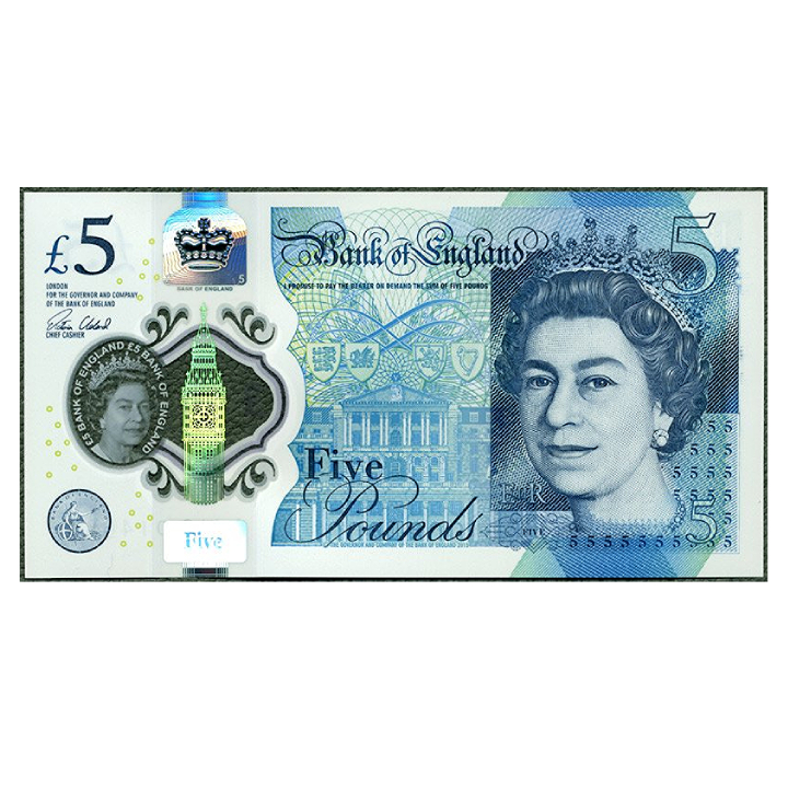 Banknote 5 Great British Pound - Queen Elizabeth II (5 pound / 5 GBP) Circulated 