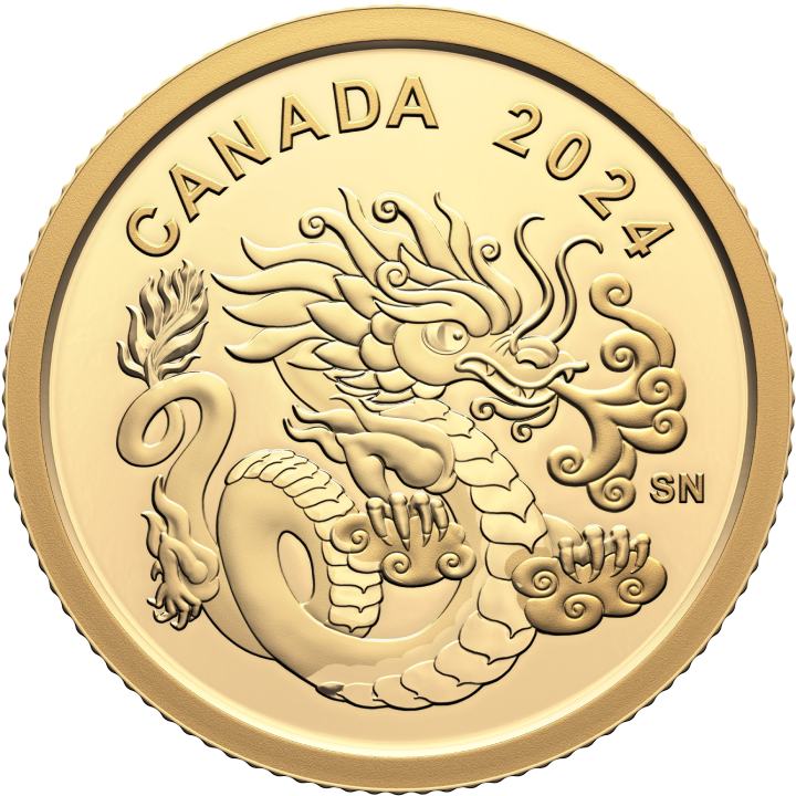 Canada: Spirit Dragon $8 Gold 2024 Proof 