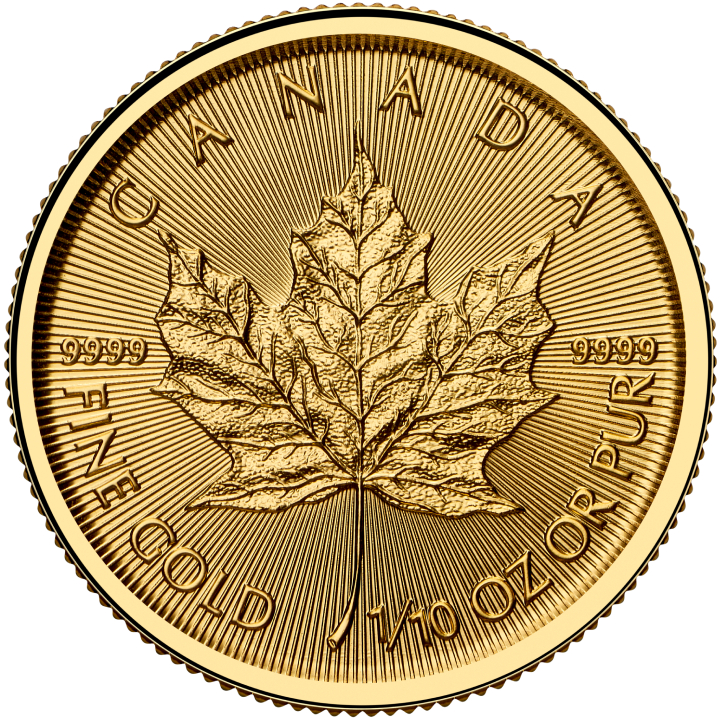 Canadian Maple Leaf 1/10 oz Gold 2025