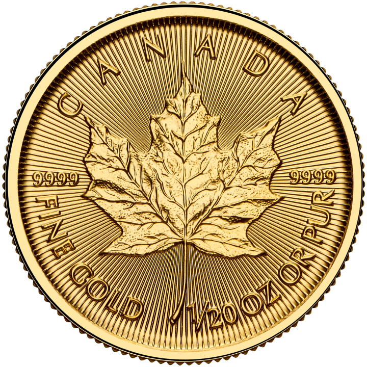 Canadian Maple Leaf 1/20 oz Gold 2025