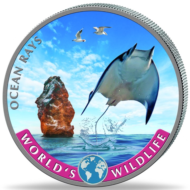 Congo: World‘s Wildlife - Ocean Rays coloured 1 oz Silver 2023