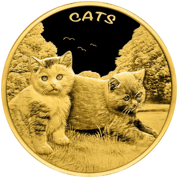 Fiji: Cats 1/10 oz Gold 2024 Prooflike