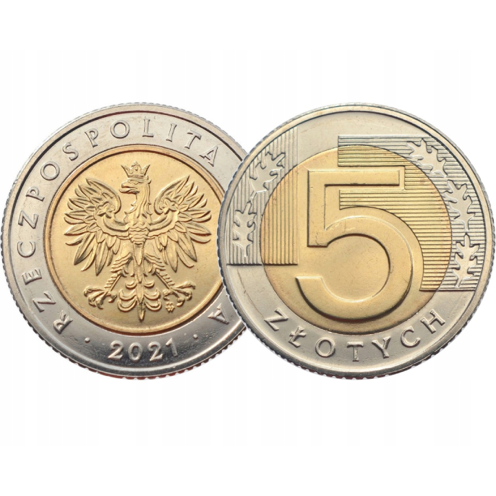 National Bank of Poland PLN 5 from the Mint Bag Coin from 2021 UNC