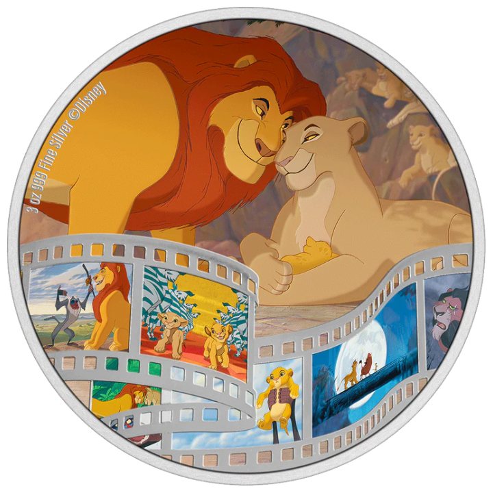 Niue: Disney Cinema Masterpieces - The Lion King coloured 3 oz Silver 2022 Proof