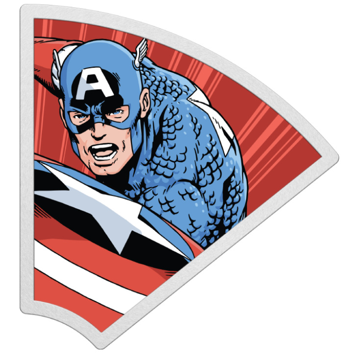 Niue: Marvel - Avengers 60th Anniversary 'Captain America' coloured 1 oz Silver 2023 Proof