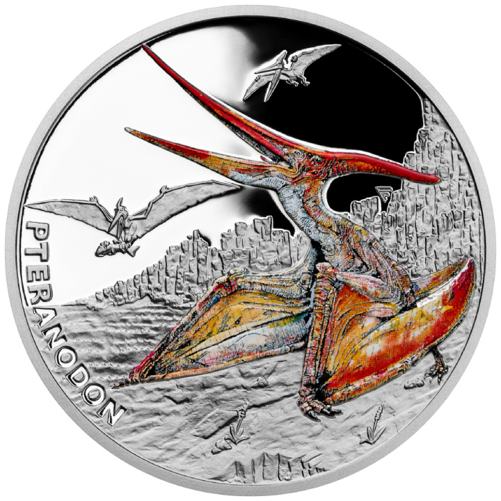 Niue: Prehistoric World - Pteranodon coloured $1 Silver 2023 Proof