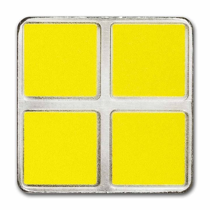 Niue: Tetris - O-Tetrimino Block coloured 1 oz Silver 2023 Coin (yellow)