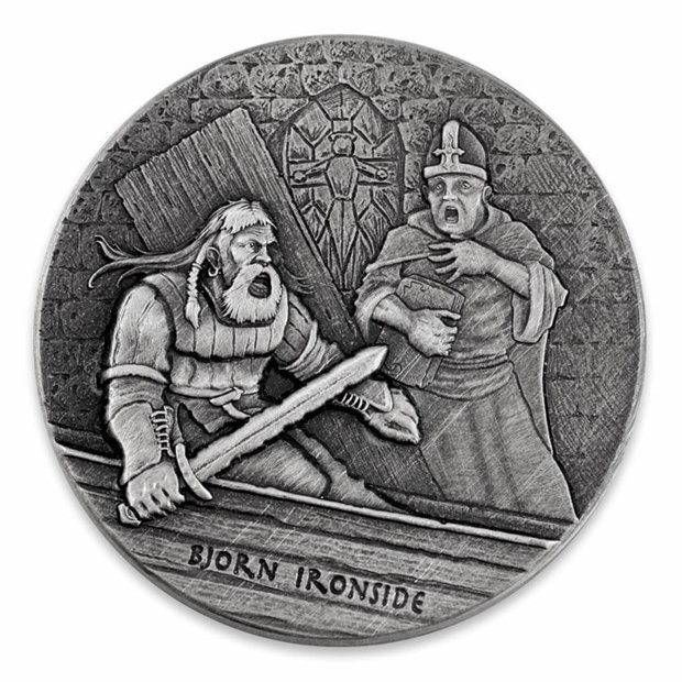 Niue: Vikings - Bjorn Ironside 2 uncje Srebra 2016 Proof Antiqued Coin 