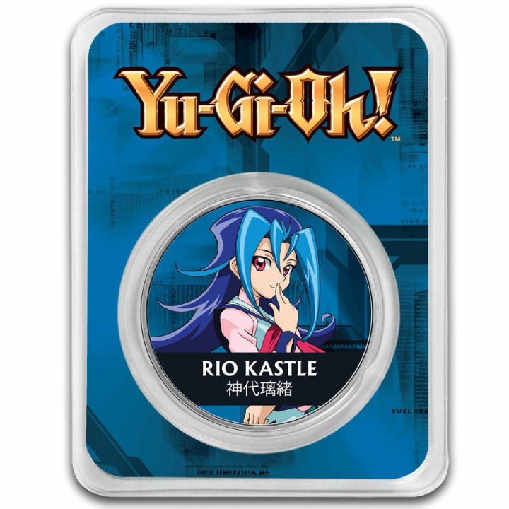 Niue: Yu-Gi-Oh! Rio Kastle coloured 1 oz Silver 2024 Slab