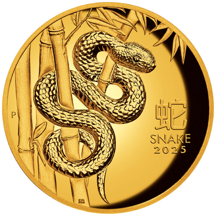 Perth Mint: Lunar III - Year of the Snake 1 oz Gold 2025 Proof High Relief