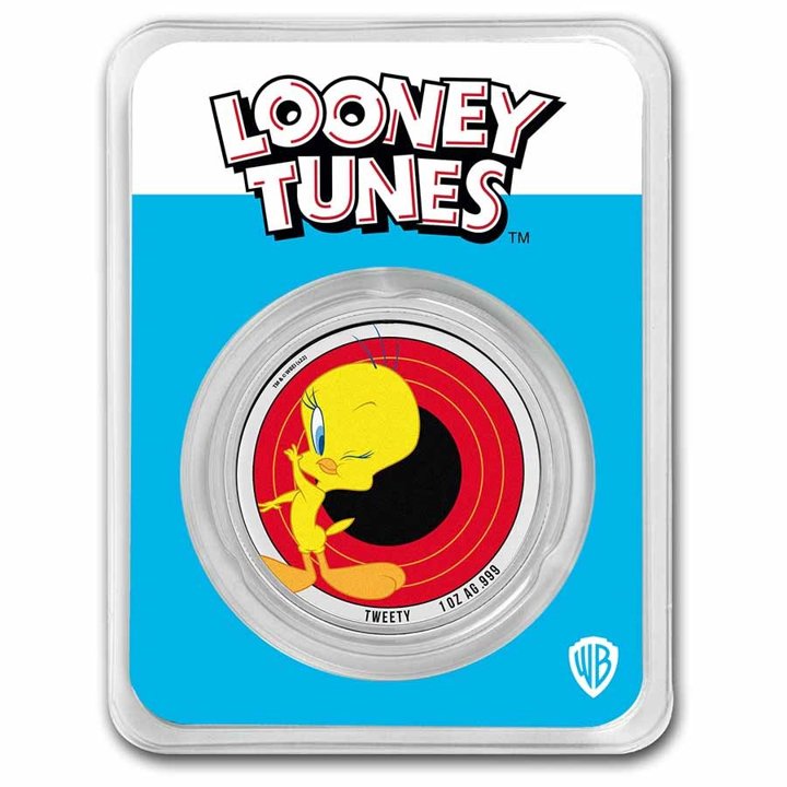 Samoa: Looney Tunes - Tweety coloured 1 oz Silver 2023 Slab