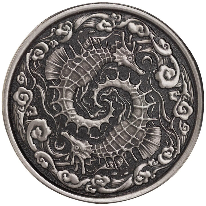 Samoa: Seahorse 1 oz Silver 2024 Antiqued Coin