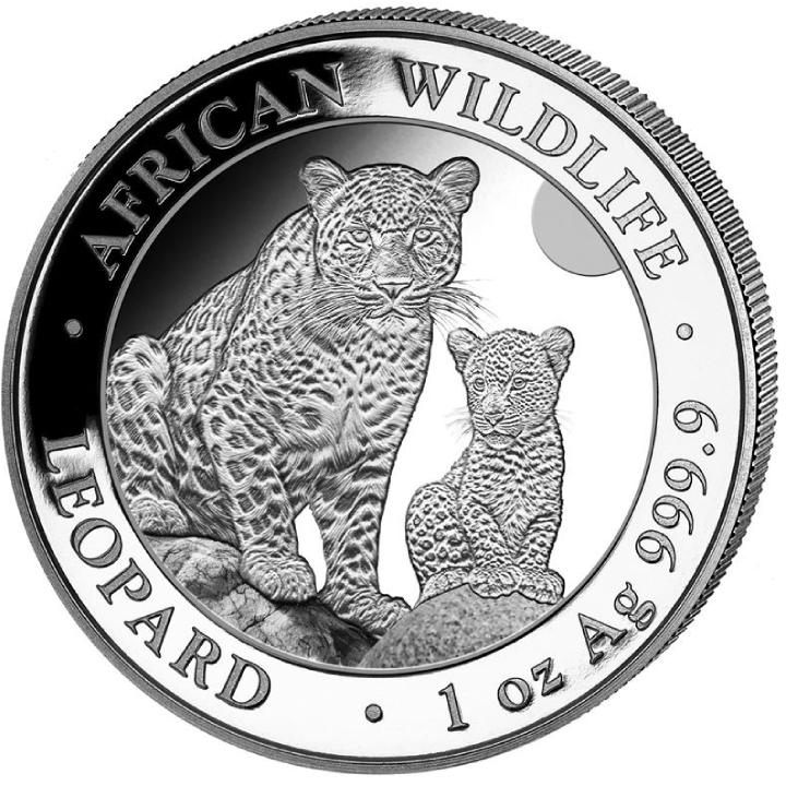 Somalia: African Wildlife - Leopard 1 oz Silver 2024